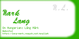 mark lang business card