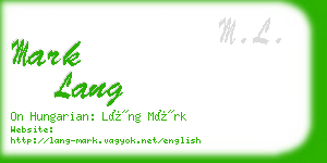 mark lang business card